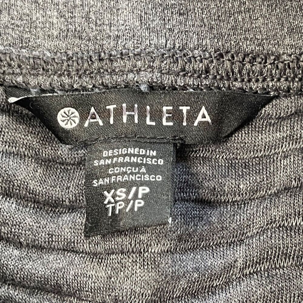 Athleta Sweatpants Womens XS Gray Ribbed Textured Tencel‎ Blend Ankle Cropped - Picture 11 of 15